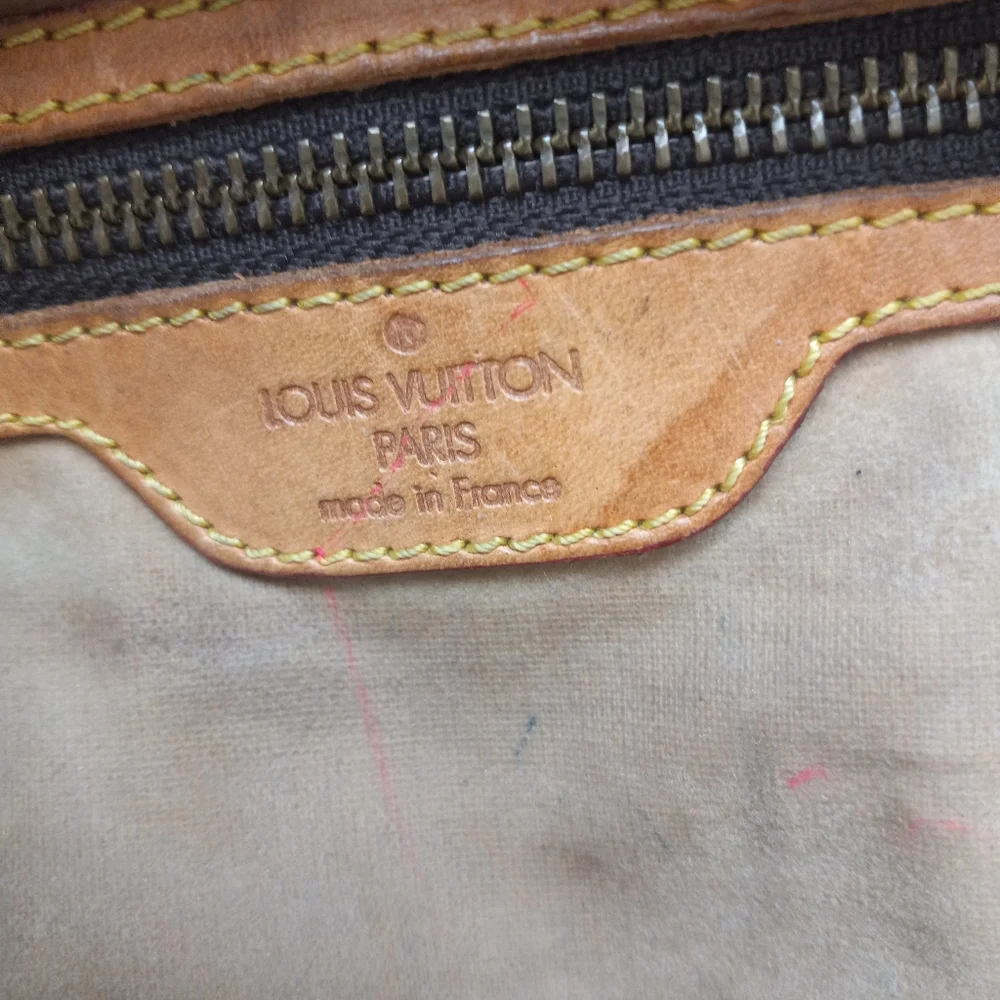 Louis Vuitton Brown Monogram Shoulder Bag with Tan Strap